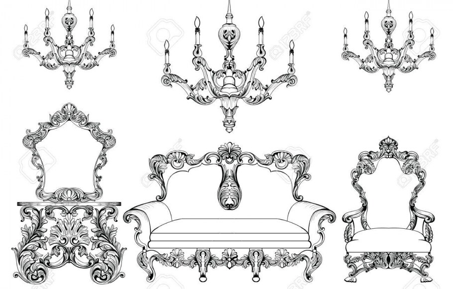 Эскиз мебели в стиле Барокко