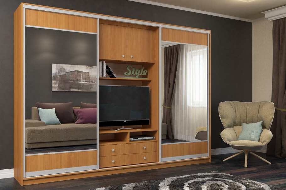 Шкаф-купе радиусный 3-1 аристо