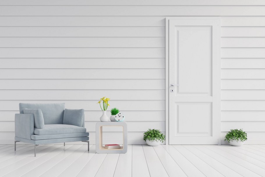 Белая стена с дверью