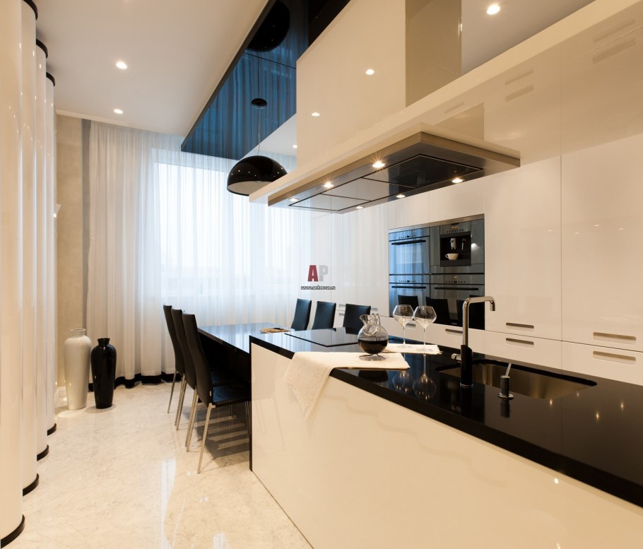 Кухня капучино с белым глянец