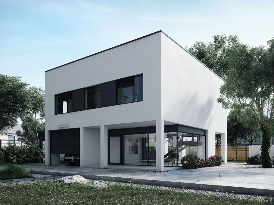 Современный квадратный дом