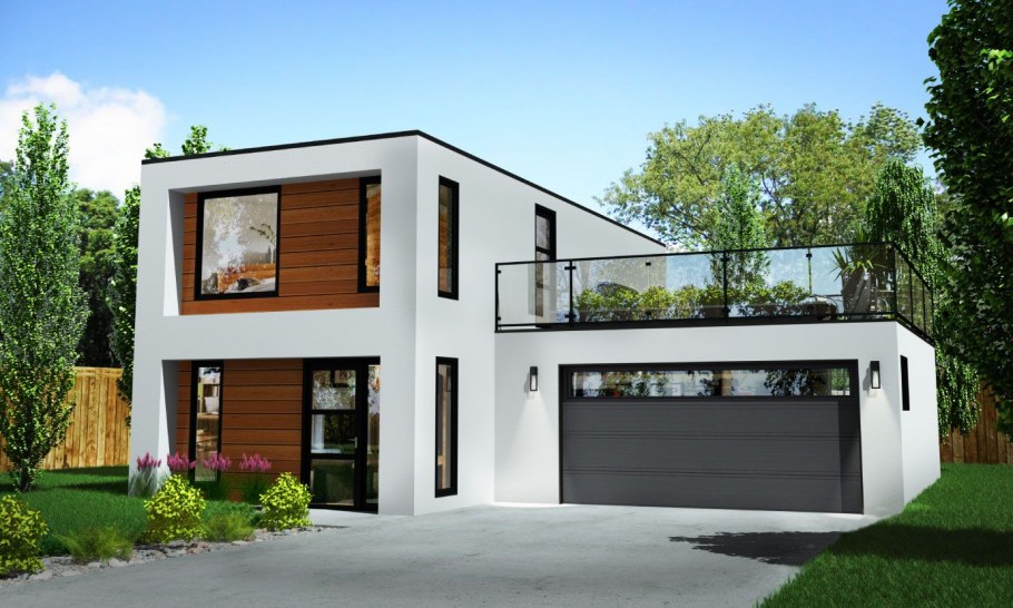 Двухэтажный современный дом 80 кв плоская крыша