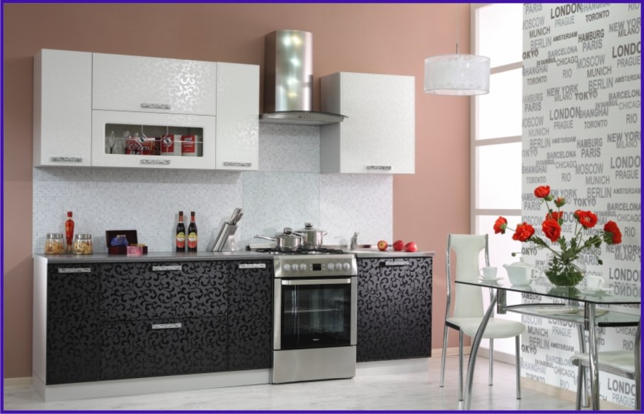 Кухонные гарнитуры с фотопечатью цветы