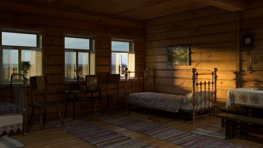 Гостиная отделанная вагонкой