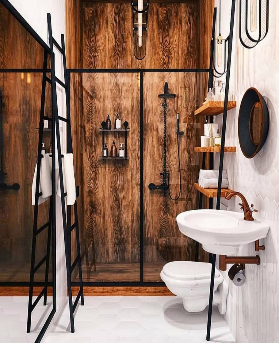 Интерьер ванной лофт