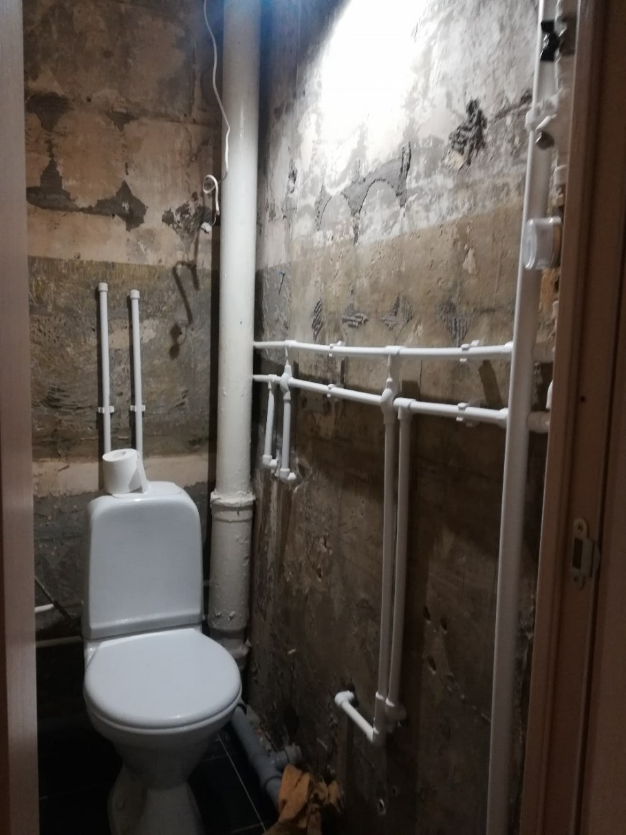 Ремонт туалета до и после