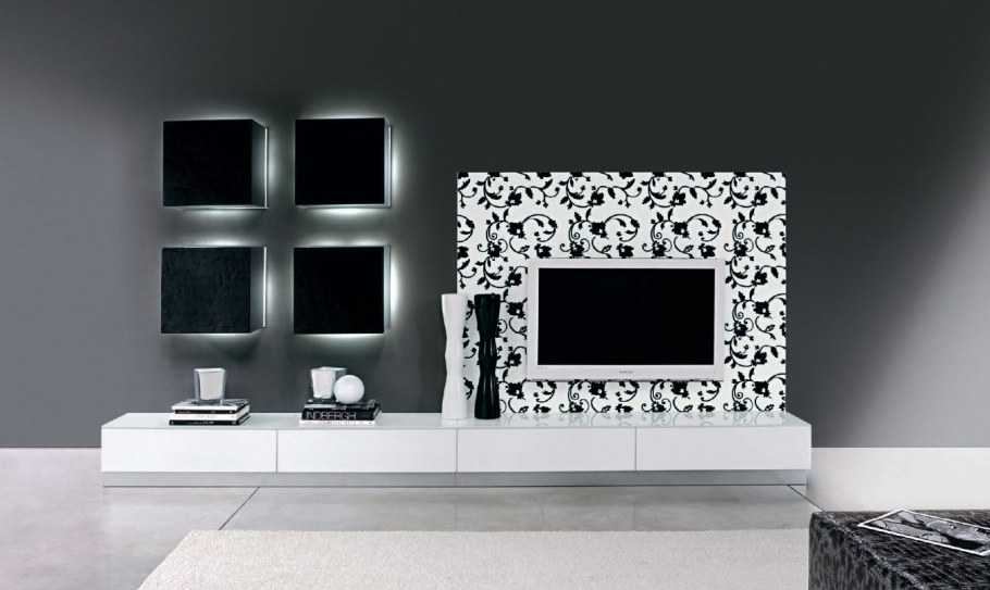 Стенка Модерн - эффект 3d - комплект с led 16к