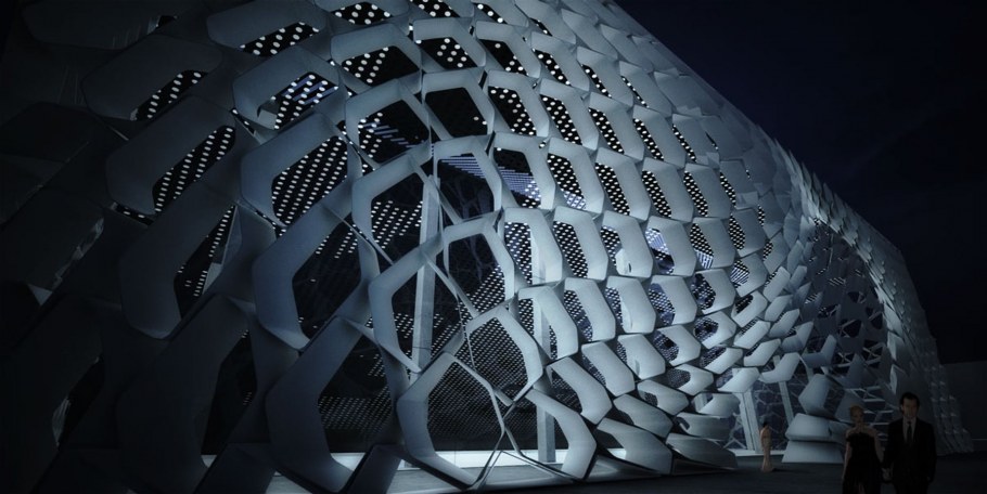 Parametric facade for Пушкинский Cinema