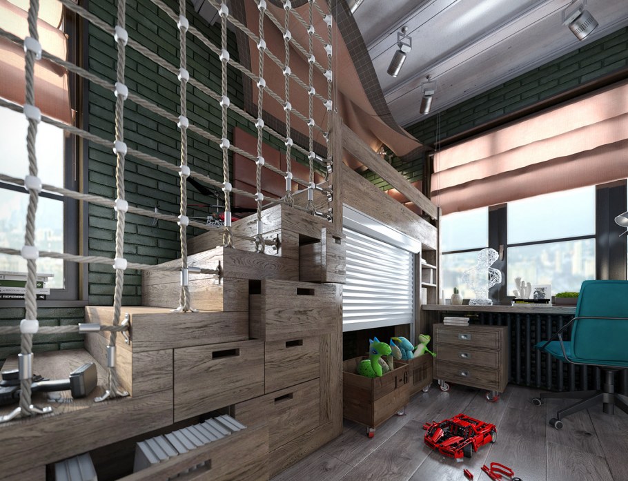 Спальня для мальчика подростка в стиле лофт