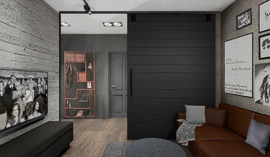 Шторы в стиле лофт в интерьере