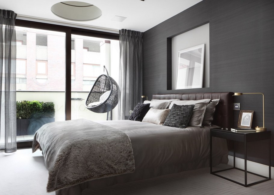 Спальня в темных тонах