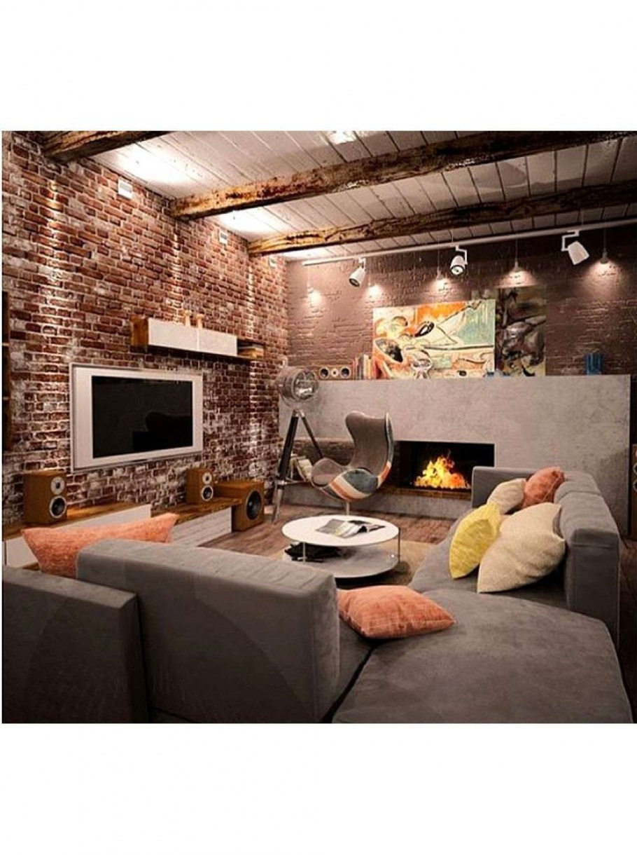 Гостиная в стиле лофт