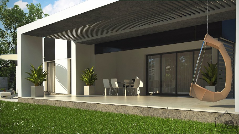 Двухэтажный дом хайтек из швеллера