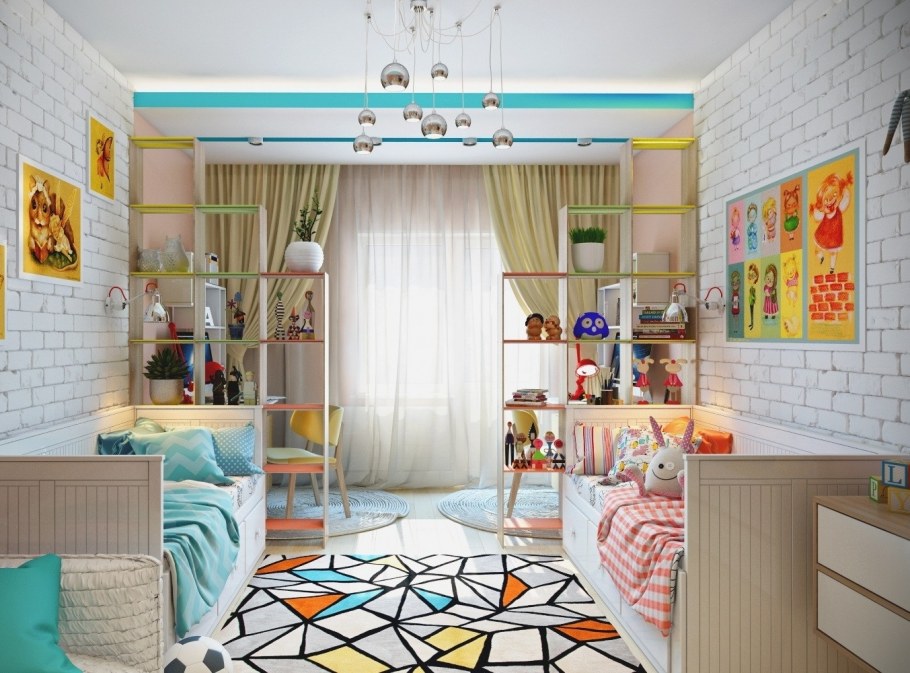 Детская комната для двоих разнополых икеа
