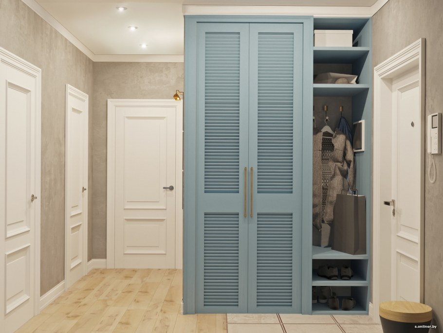 Прихожая с жалюзийными дверцами
