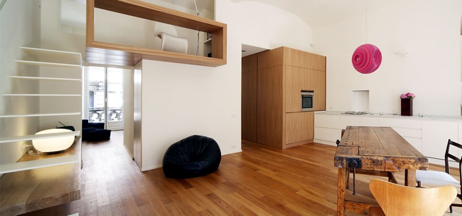 Студия с антресолью планировка