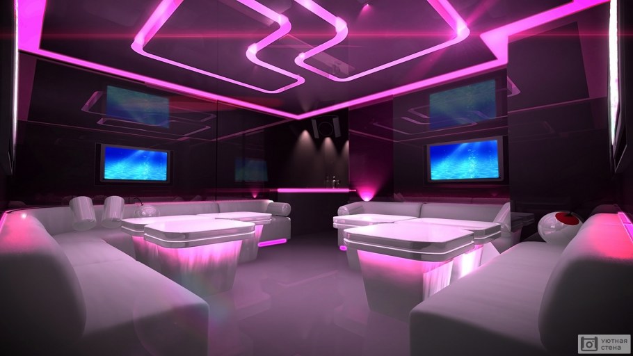 Интерьер с неоновой подсветкой