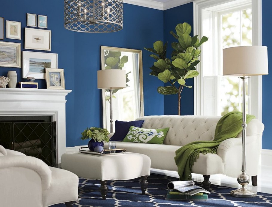 Интерьер в сине-зеленых тонах