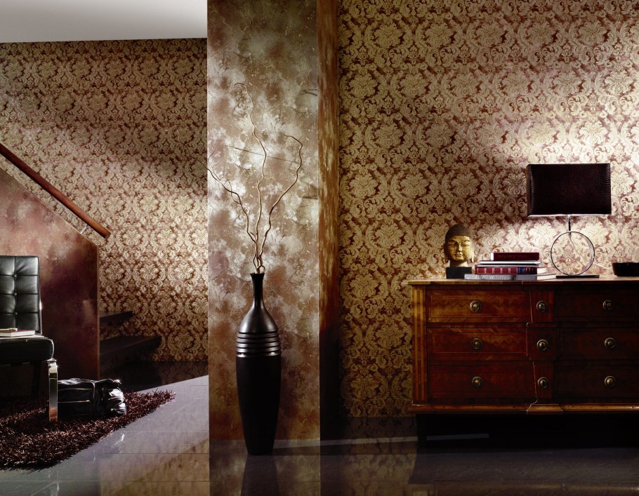 Светлые обои в гостиную комбинированные