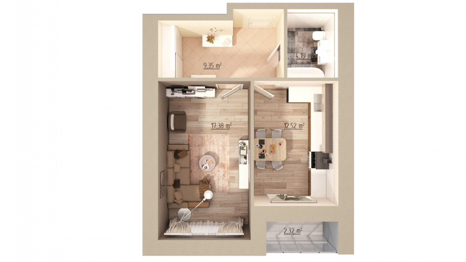 Планировка 1к 30кв