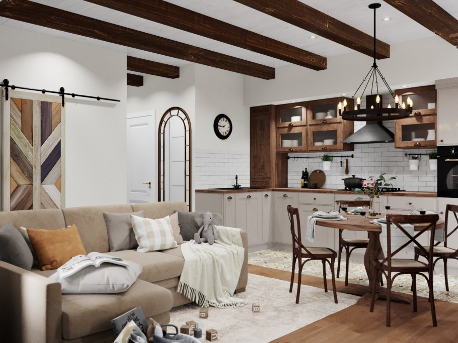 Рустик в интерьере квартиры