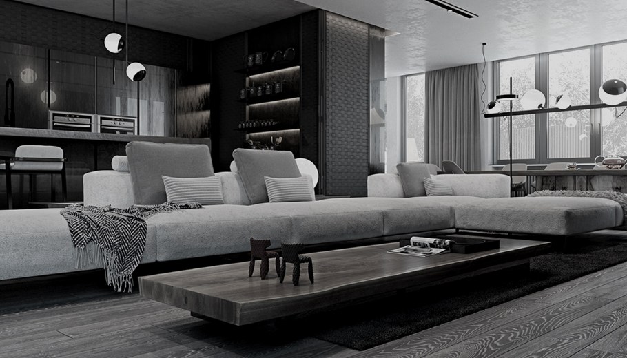 Бежевый интерьер в стиле Контемпорари