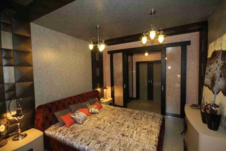 Шелковая штукатурка в спальне