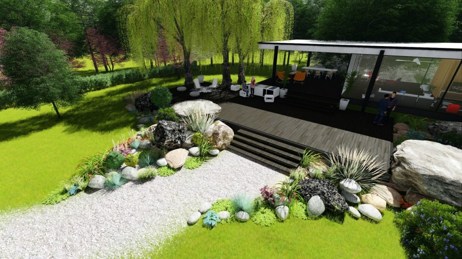 Дизайн двора частного дома