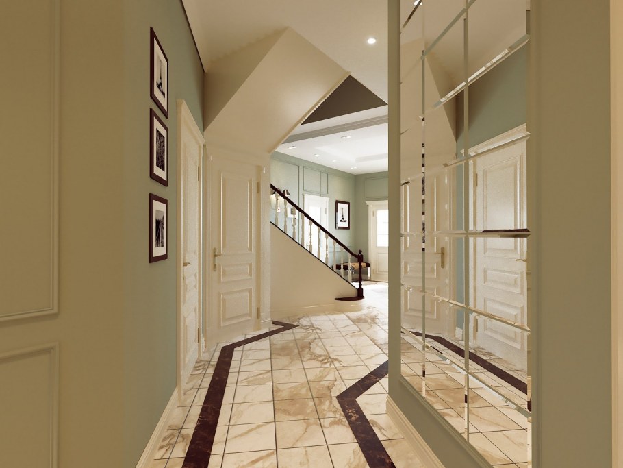 Прихожая в фисташковом цвете