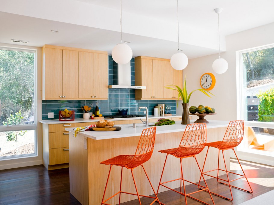 Оранжевый цвет в интерьере