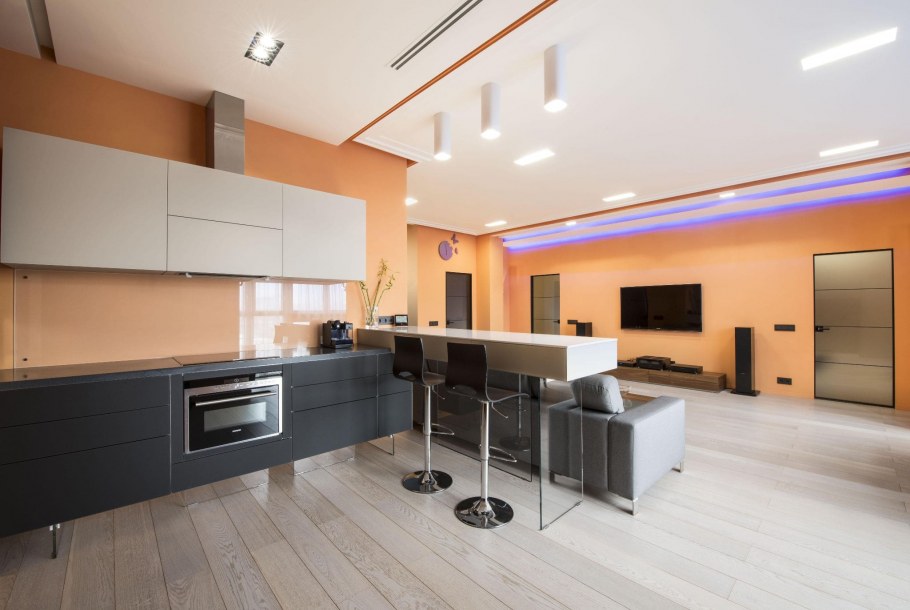 Оранжевый в интерьере