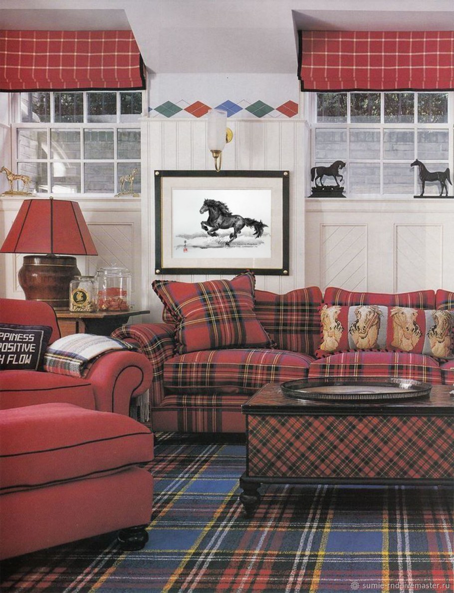 Шотландский тартан в интерьере