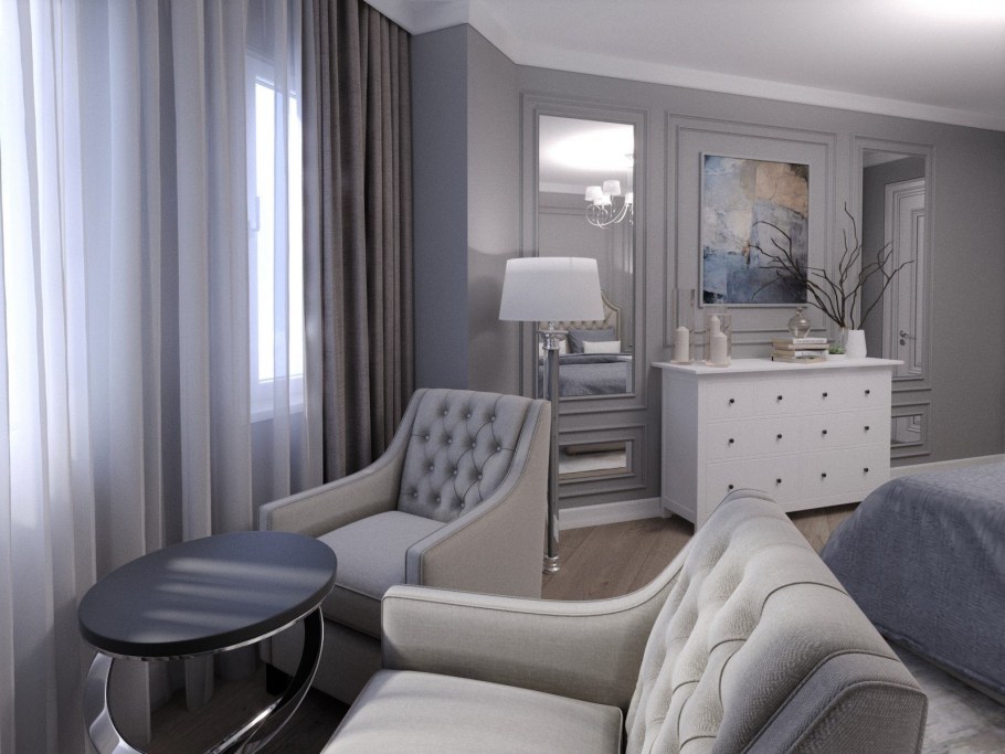 Комната с бетонными стенами