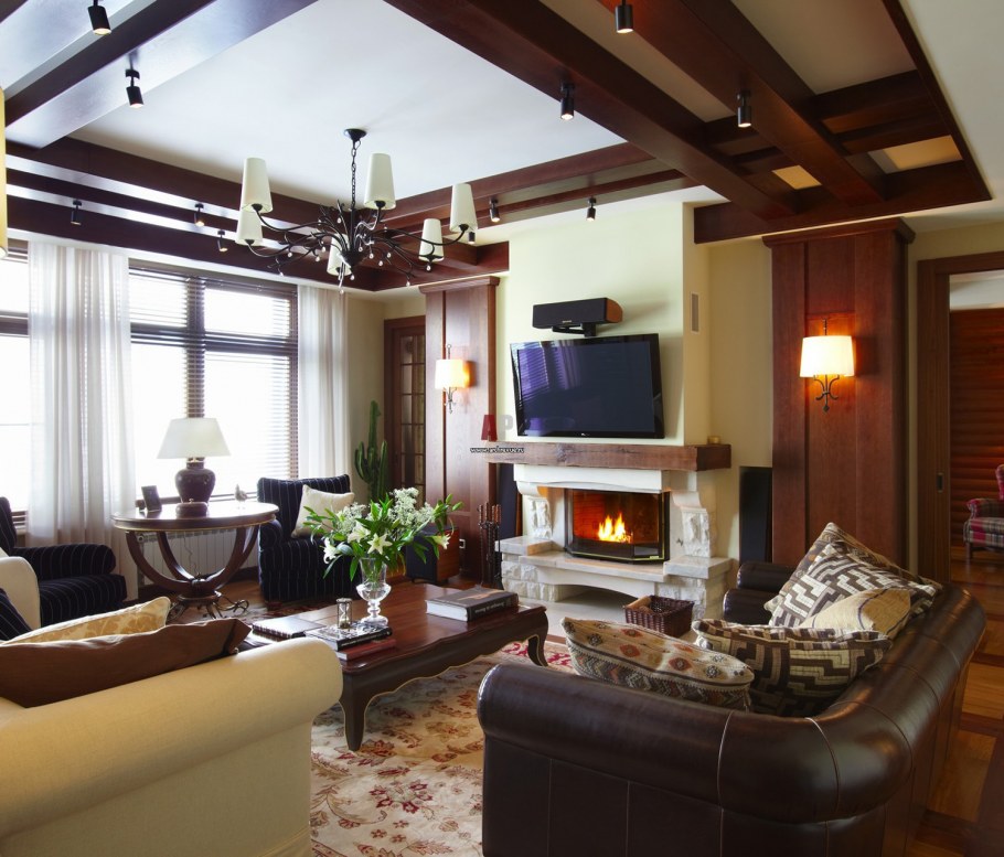 Современные интерьеры с балками