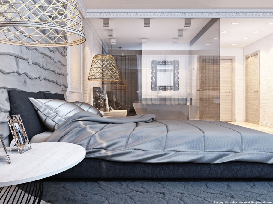 Спальня в стиле 50 оттенков серого