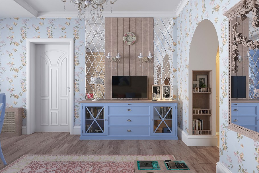 Спальня-гостиная в классическом стиле