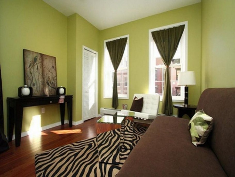 Оливковые стены в интерьере