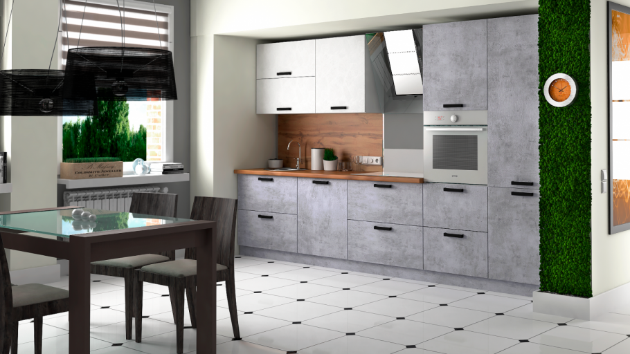 Кухня Авенза Бьянко белый мрамор