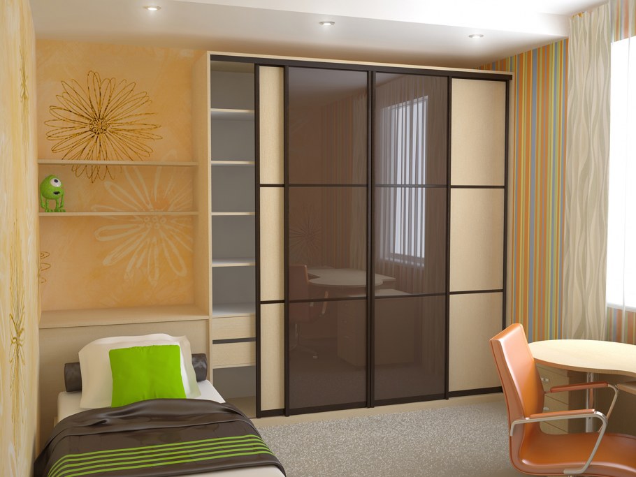 Шкаф купе с телевизором в спальню