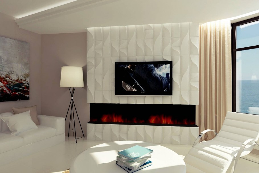 Современное оформление ТВ зоны в квартире