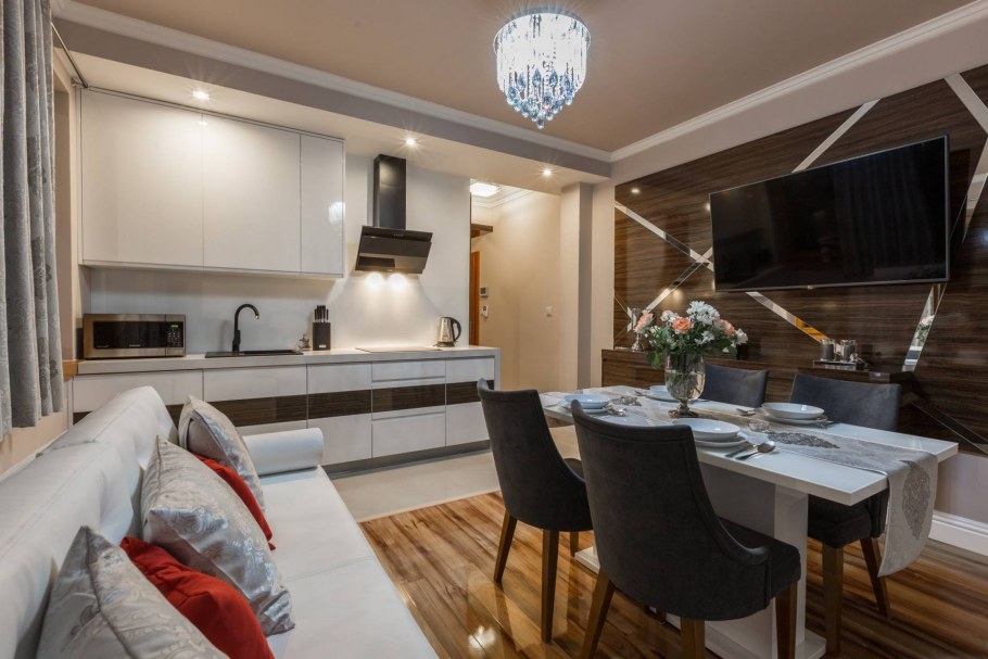 Интерьер кухни 16 м2 прямоугольной