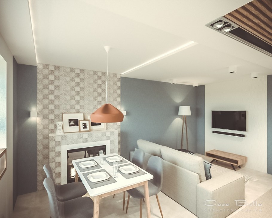 Расстановка мебели кухня гостиная