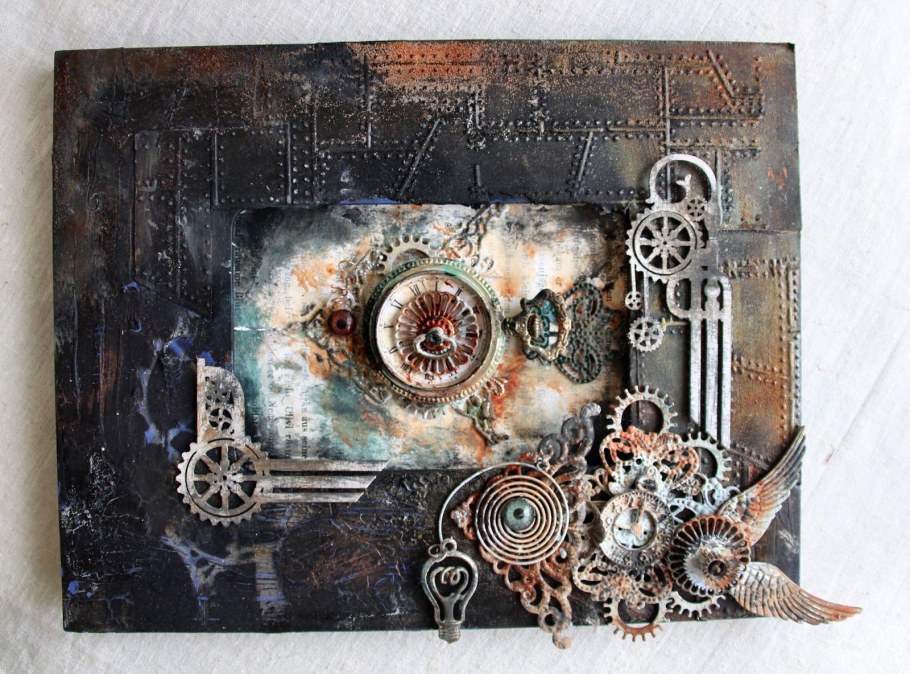 Холст стимпанк Скрапбукинг миксмедиа