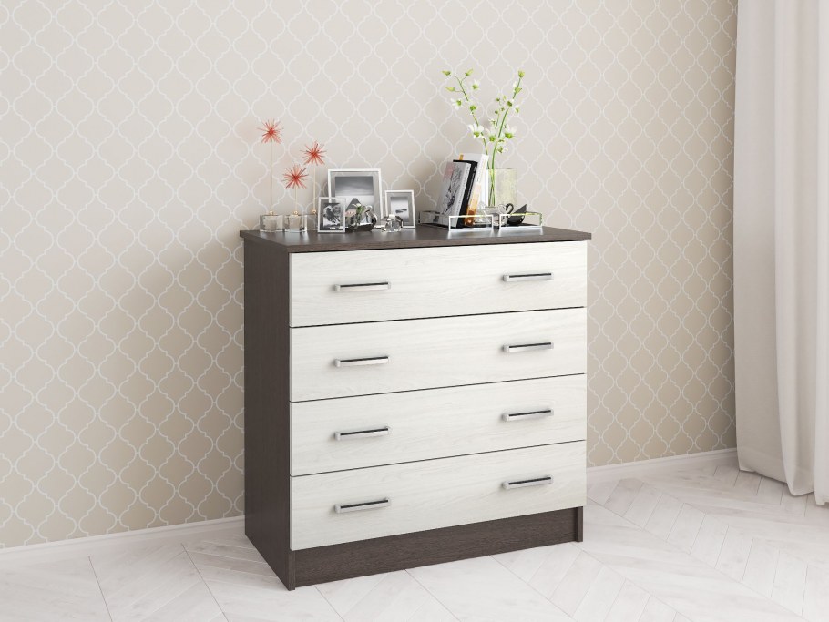 Стенка с двумя колонками по бокам «Марина-10» в цвете «молочный дуб»