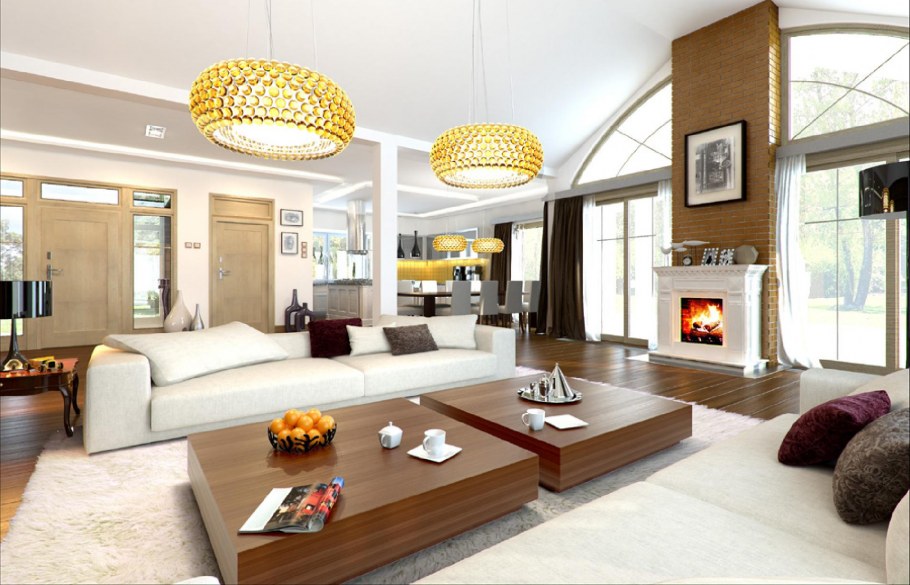 Полукруглые окна в доме