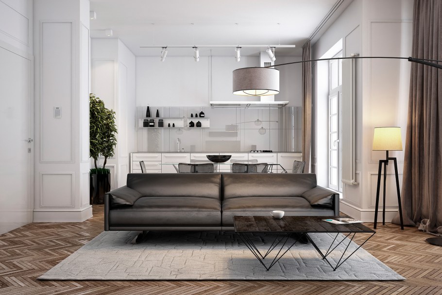 Кухни-гостиные в стиле Контемпорари