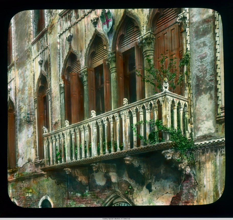 Inside a Gothic balcony