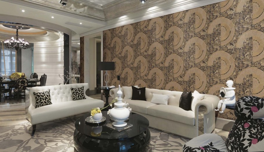 Шикарные обои в гостиную