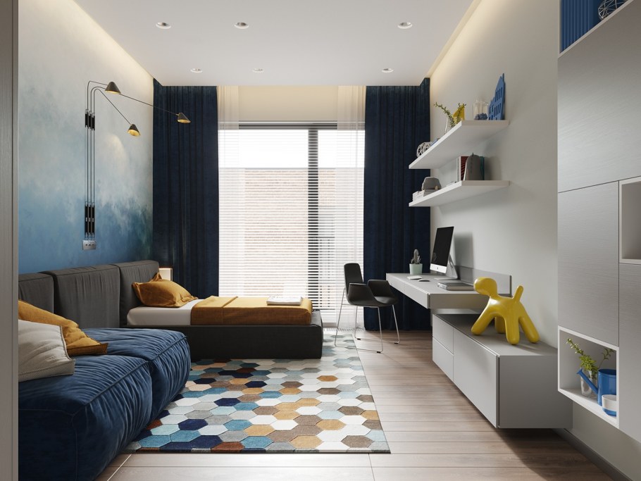 Комната в минималистическом стиле для подростка