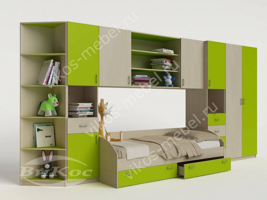 Модульная детская Альфа зелёный дайм